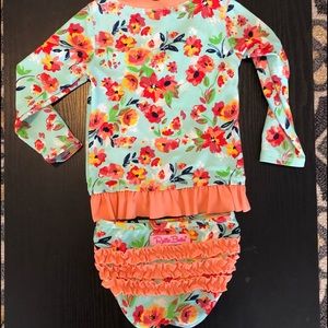 Ruffle Butts 2-Piece rash guard swimsuit